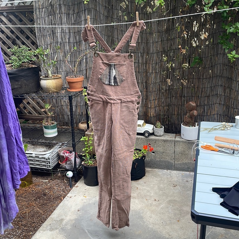 Mauve corduroy overalls